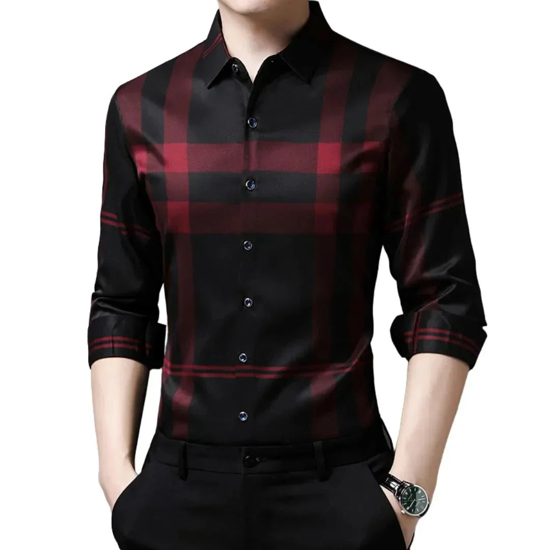 Camisa de Hombre de Manga Larga a Cuadros