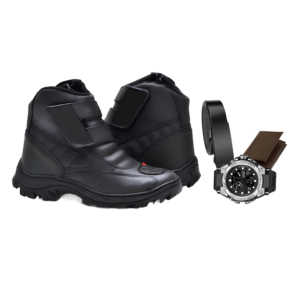 Kit Bota Ortopédica Vulkan con Caña Media de Cuero Floater + REGALOS: Reloj Táctico, Cinturón y Billetera. | PROMOCIÓN ESPECIAL 30 AÑOS - ENVÍO GRATIS
