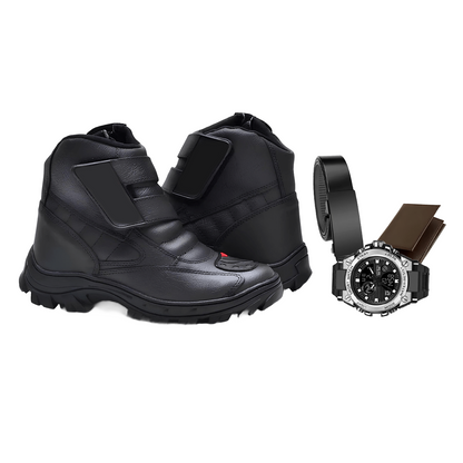 Kit Bota Ortopédica Vulkan con Caña Media de Cuero Floater + REGALOS: Reloj Táctico, Cinturón y Billetera. | PROMOCIÓN ESPECIAL 30 AÑOS - ENVÍO GRATIS